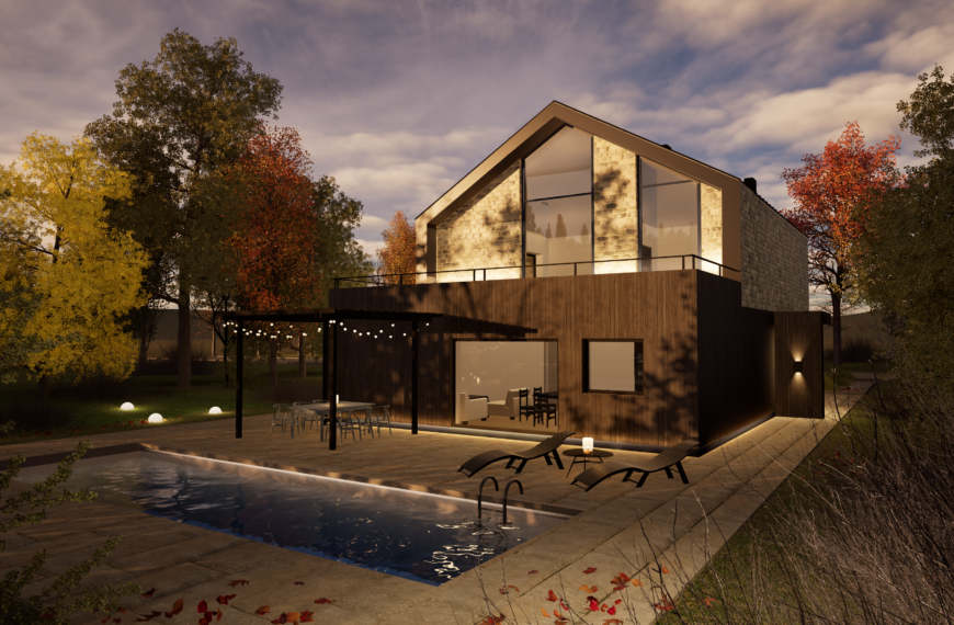 Nowoczesny dom jednorodzinny na wąską działkę z niezależnym gabinetem lekarskim